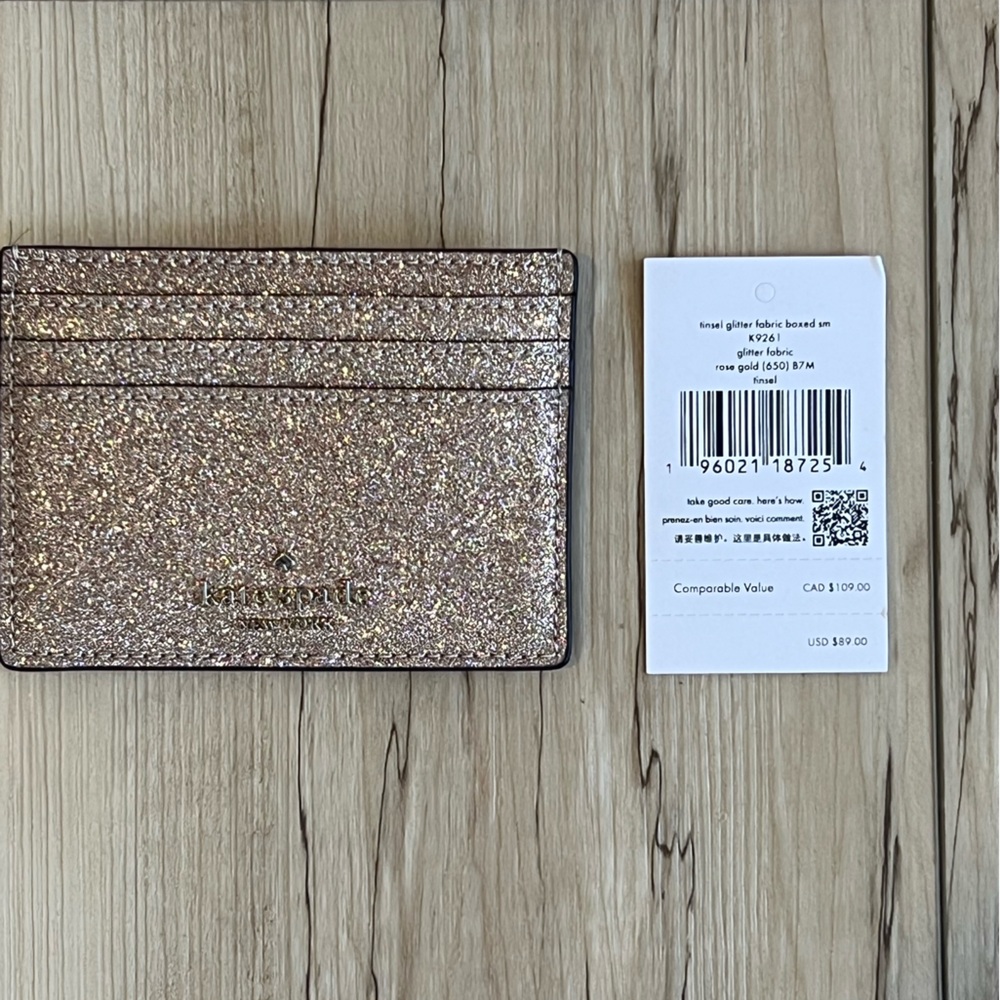♠️ Kate Spade Rose Gold Tinsel Crossbody and Card Case Set NWT - Picture 7 of 8